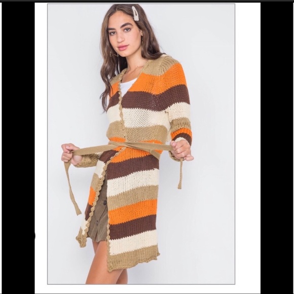 Color Block Chunky Knit Cardigan NWOT - Picture 3 of 8